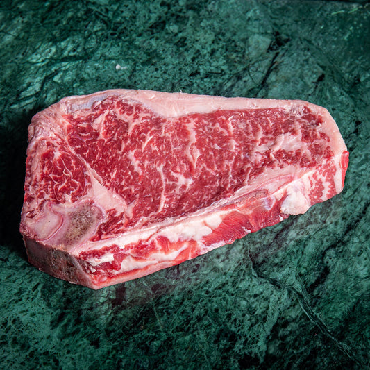 Australian Black Angus Beef Bone in Striploin Steak - Prime Gourmet Online