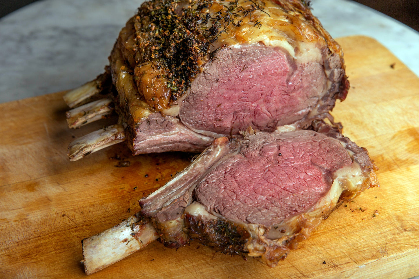 Roasted Black Angus Beef Standing Rib Roast - Prime Gourmet Online