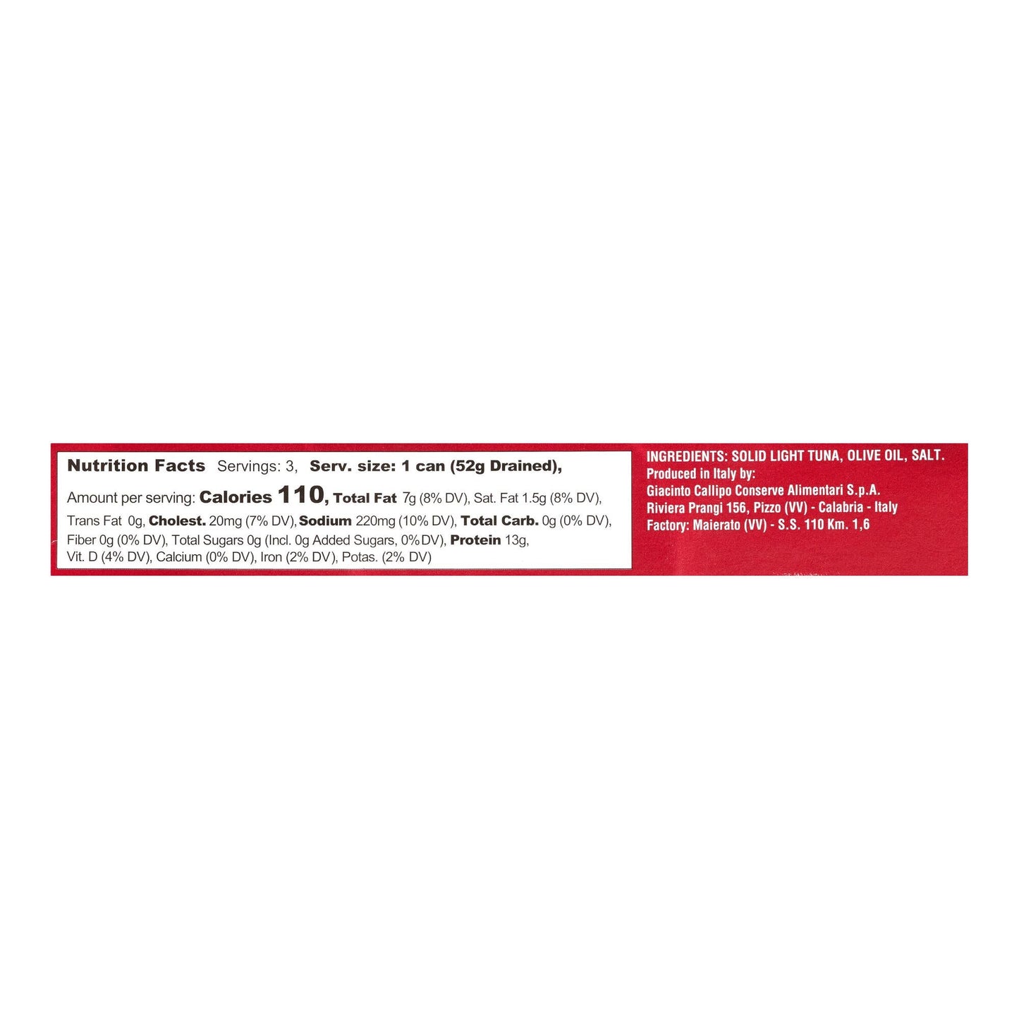 Callipo Solid Light Tuna in Olive Oil 3 Pack - Prime Gourmet Online