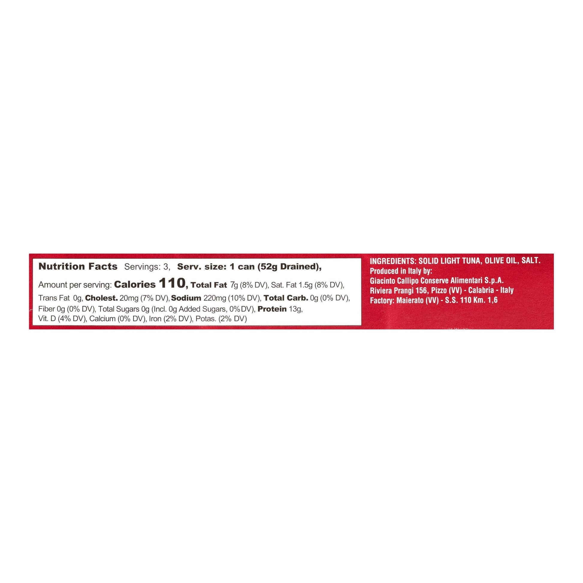 Callipo Solid Light Tuna in Olive Oil 3 Pack - Prime Gourmet Online