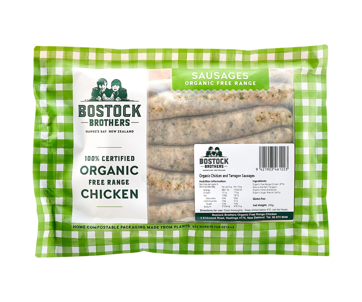 New Zealand Organic Chicken and Tarragon Sausages (Gluten Free) 290g - Prime Gourmet Online