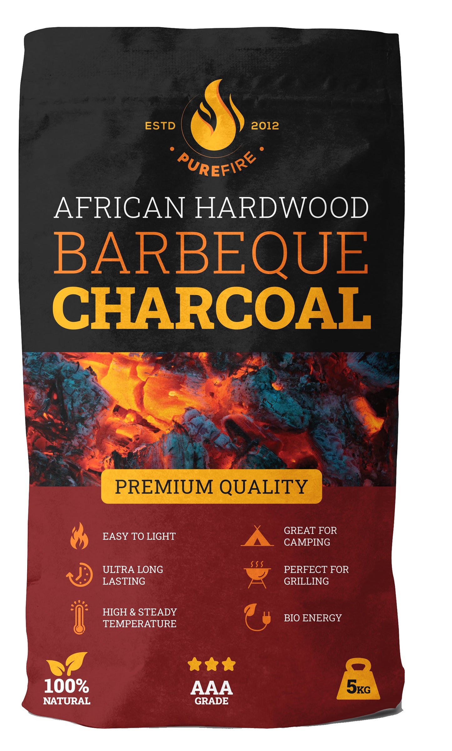 Purefire 5KG Lumpwood Charcoal - Prime Gourmet Online